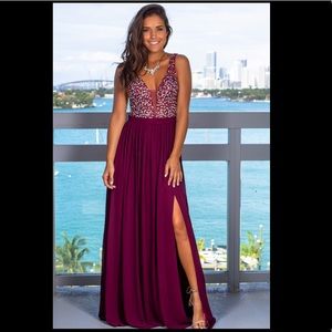 Wine Colored formal Maxi